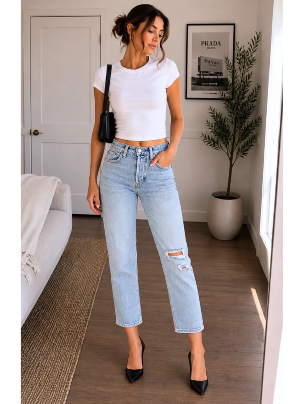 RE/DONE 70s High Rise Stovepipe Jeans 26 Lived In Light $265